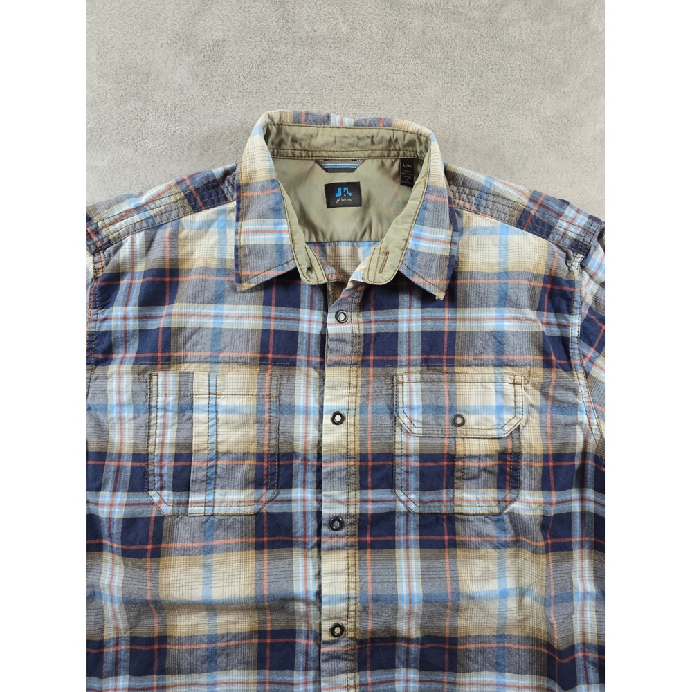 JKL Just Keep Livin Shirt Mens L Plaid Western Long Sleeve Snap Cowboy